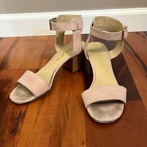 Pink suede sandals